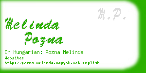 melinda pozna business card